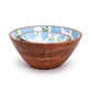 Blue Hydrangea Hand-Crafted Wooden Bowl - Mellow Monkey