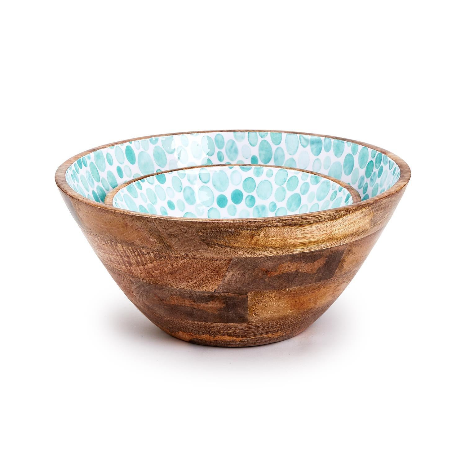 Drops of Seafoam Wooden Bowl - Mellow Monkey