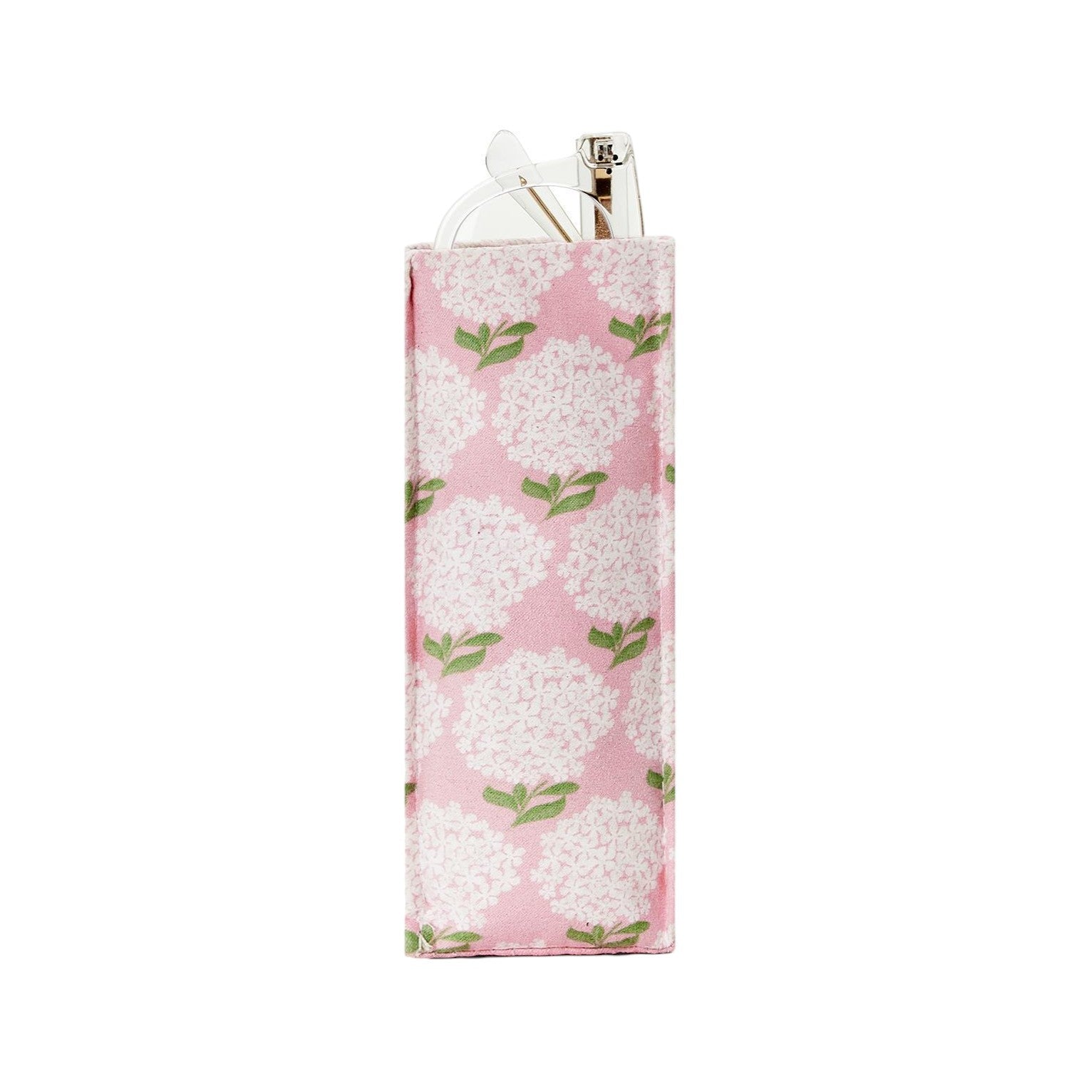 Pink Hydrangea Print Standing Weighted Eyeglasses Holder - Mellow Monkey