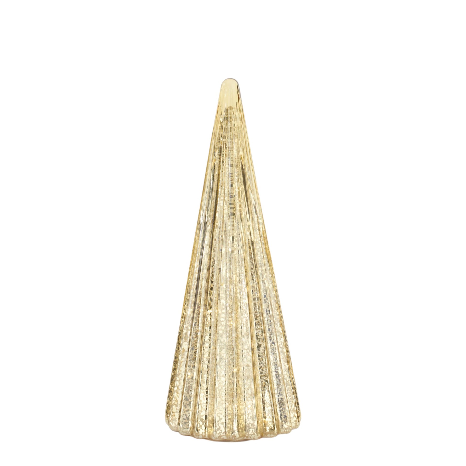 Ribbed Gold LED Mercury Glass Tree with Timer - Mellow Monkey