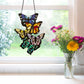 Butterfly Cluster Stained Glass Window Panel - 13-1/4-in - Mellow Monkey