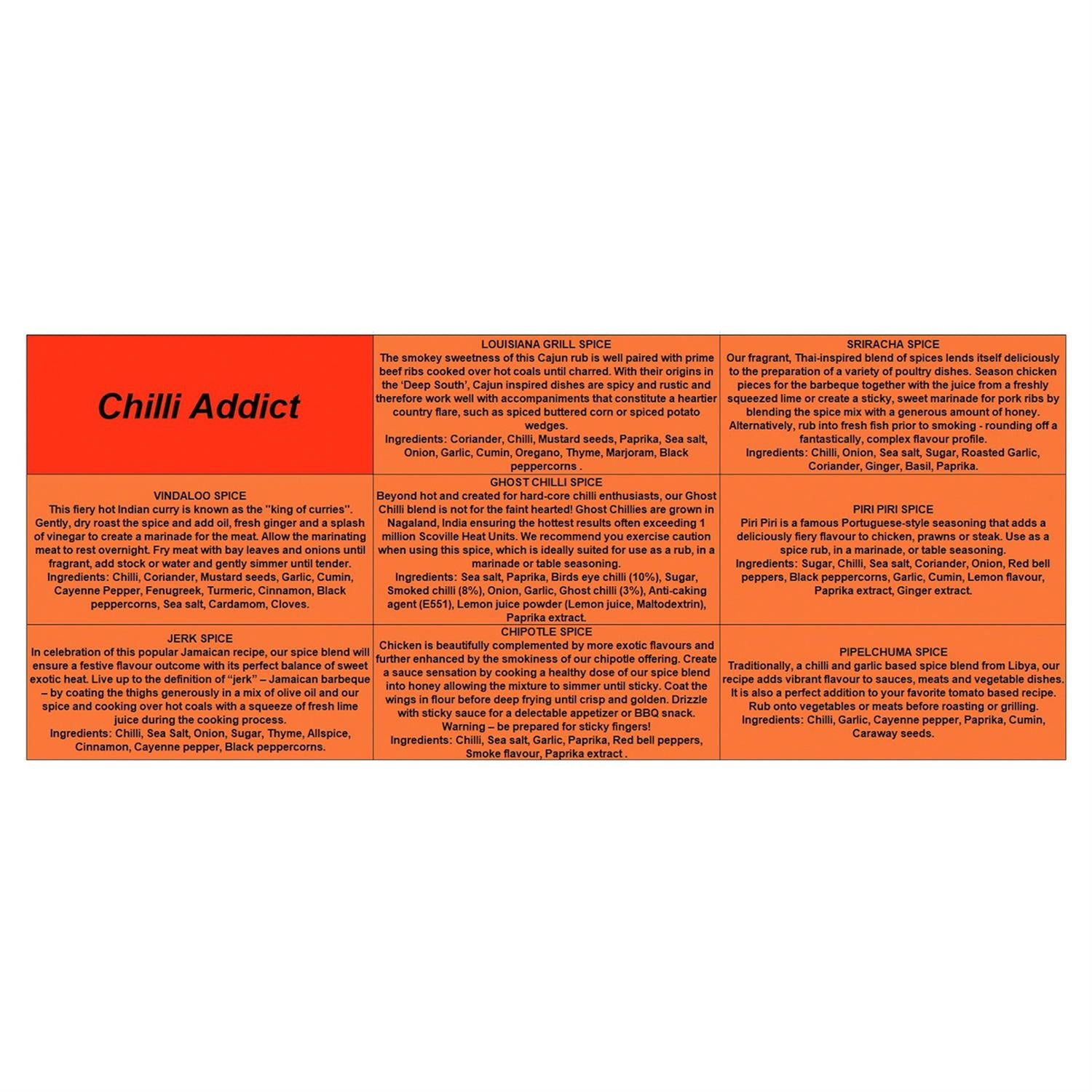 Chili Addict 8 Tube Gift Set - 6.95 oz - Mellow Monkey