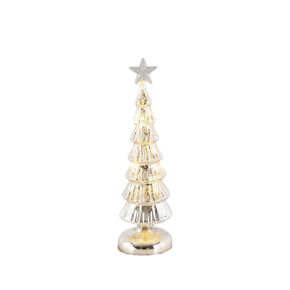 Silver Mercury Glass Glitter Star Top LED Tree - Mellow Monkey