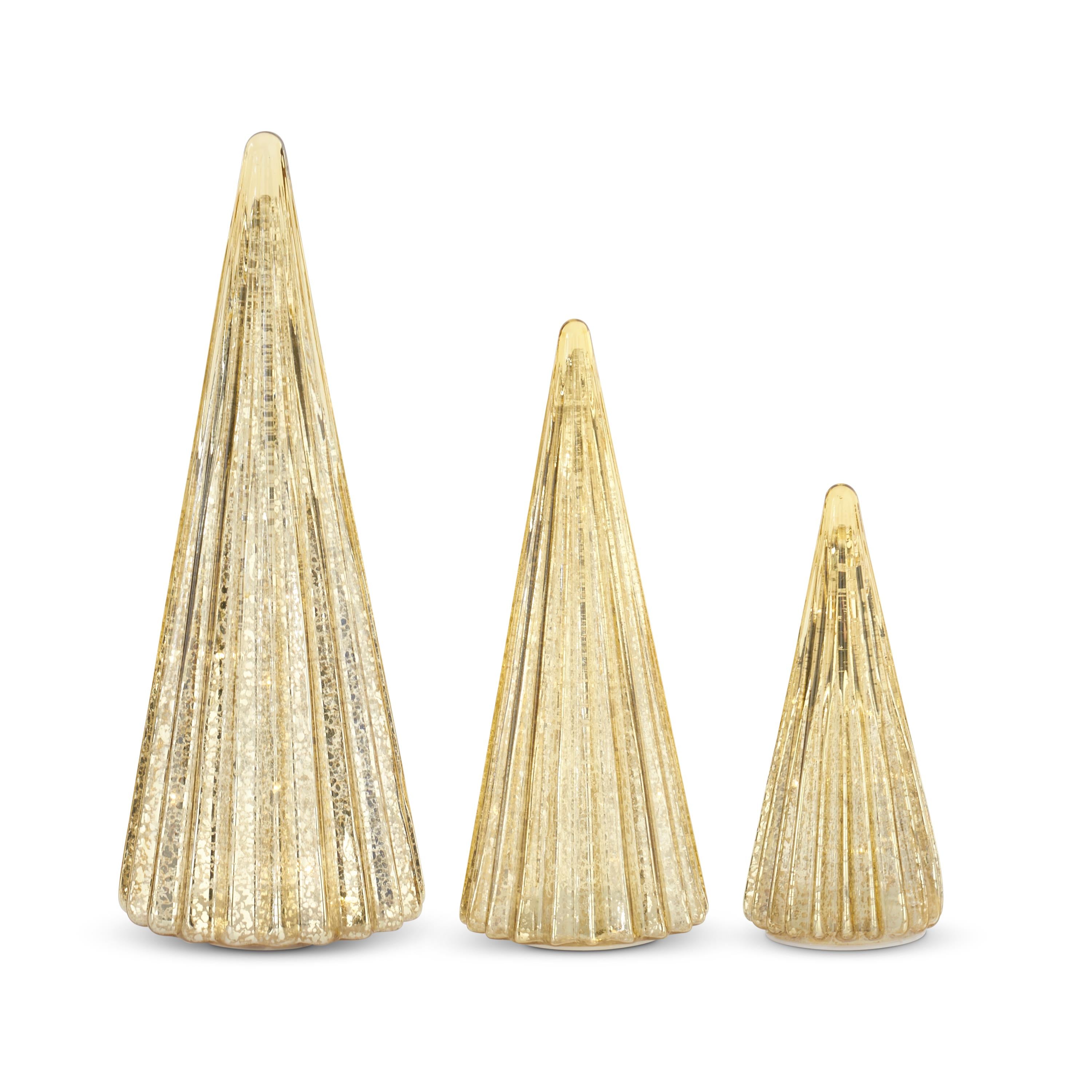 Ribbed Gold LED Mercury Glass Tree with Timer – Mellow Monkey