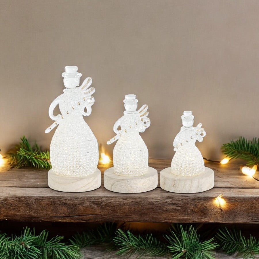Handcrafted Spun Glass LED Snowman – Mellow Monkey