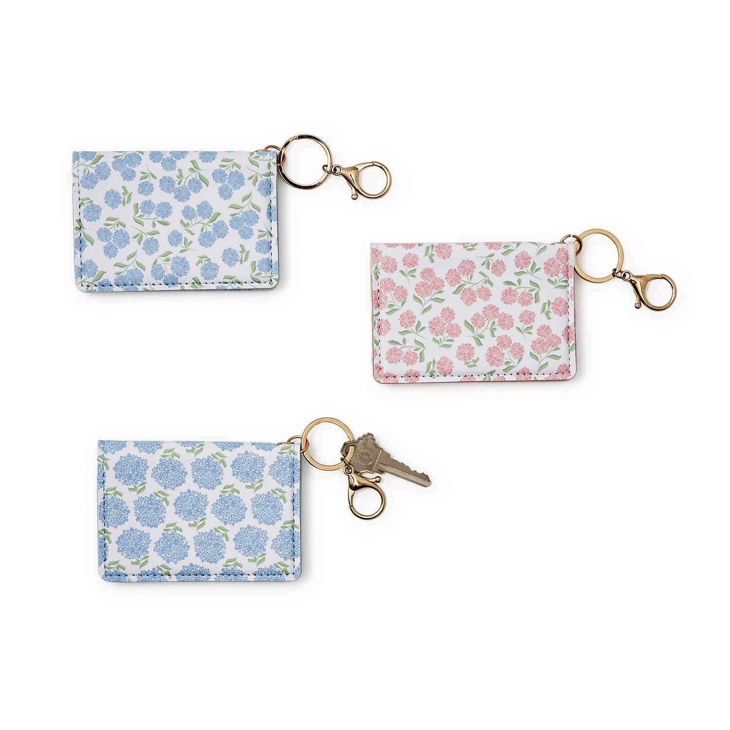 Hydrangea Print ID Wallet On Keyring - Mellow Monkey