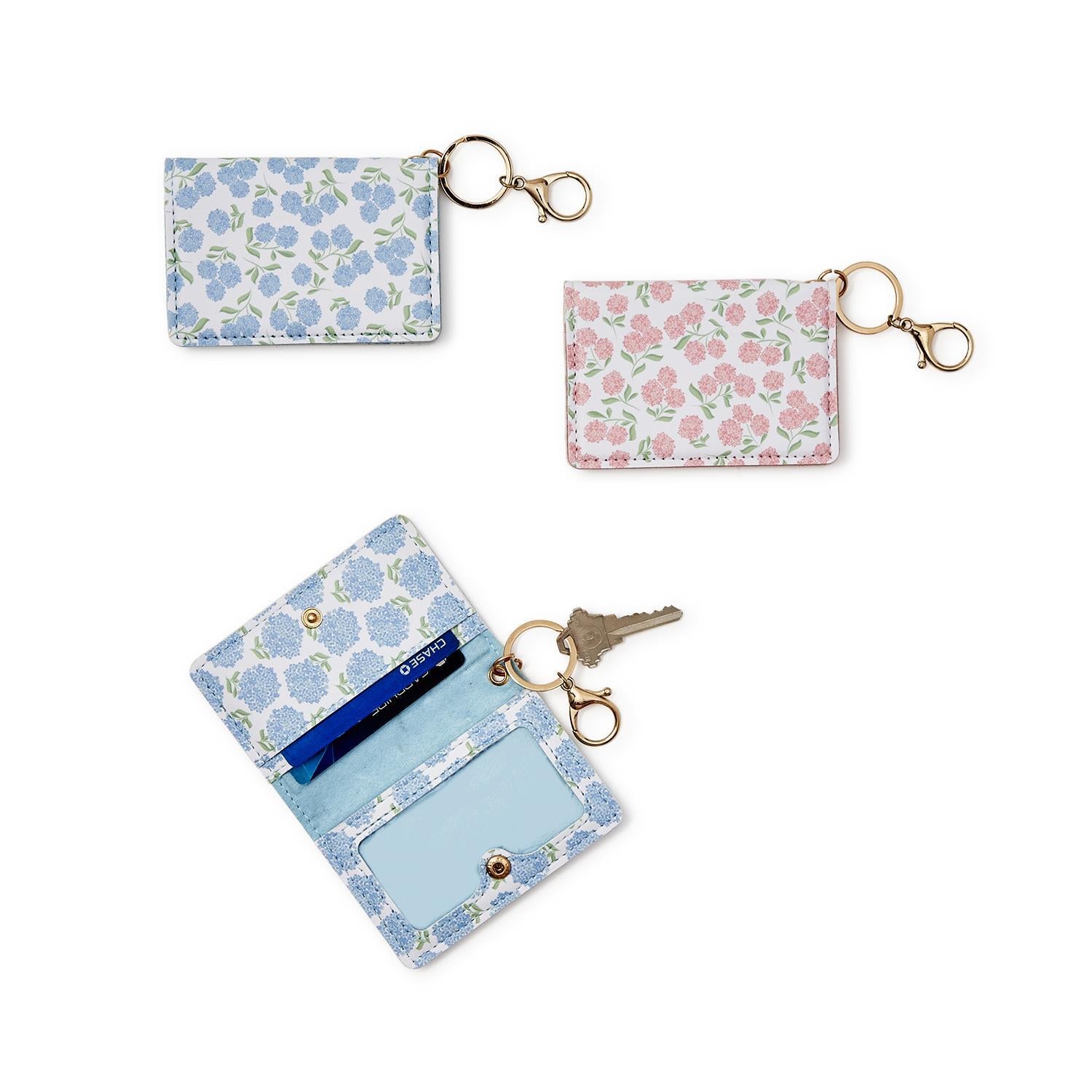 Hydrangea Print ID Wallet On Keyring - Mellow Monkey