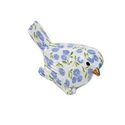 Blue Hydrangea Resin Bird 2-1/2-in Two's Company 54982-97
