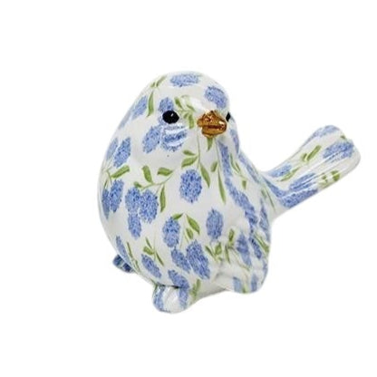 Blue Hydrangea Resin Bird 2-1/2-in Two's Company 54982-97