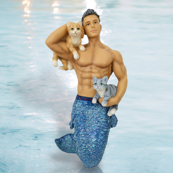 December Diamonds Pet the Puss Merman Ornament - Thumbnail 3
