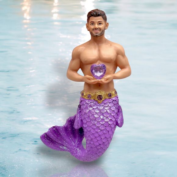 December Diamonds February Amethyst Merman Collectible Ornament 55-55490 - Mellow Monkey