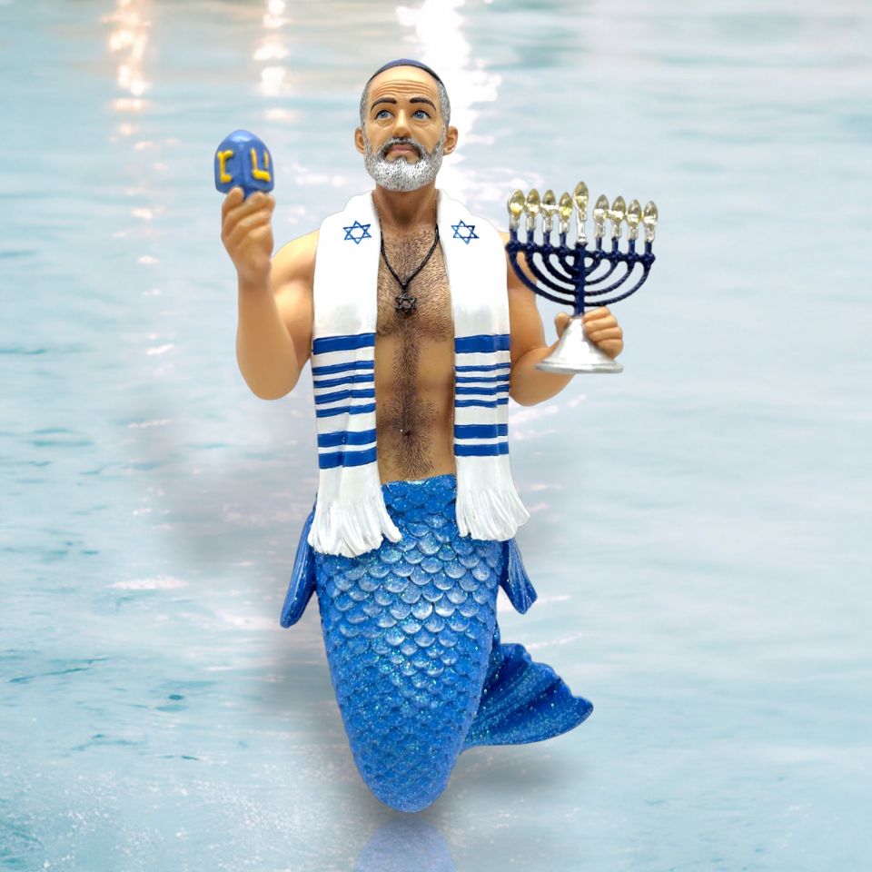 December Diamonds Hunky Hanukkah Merman Collectible Ornament 55-55502 - Mellow Monkey