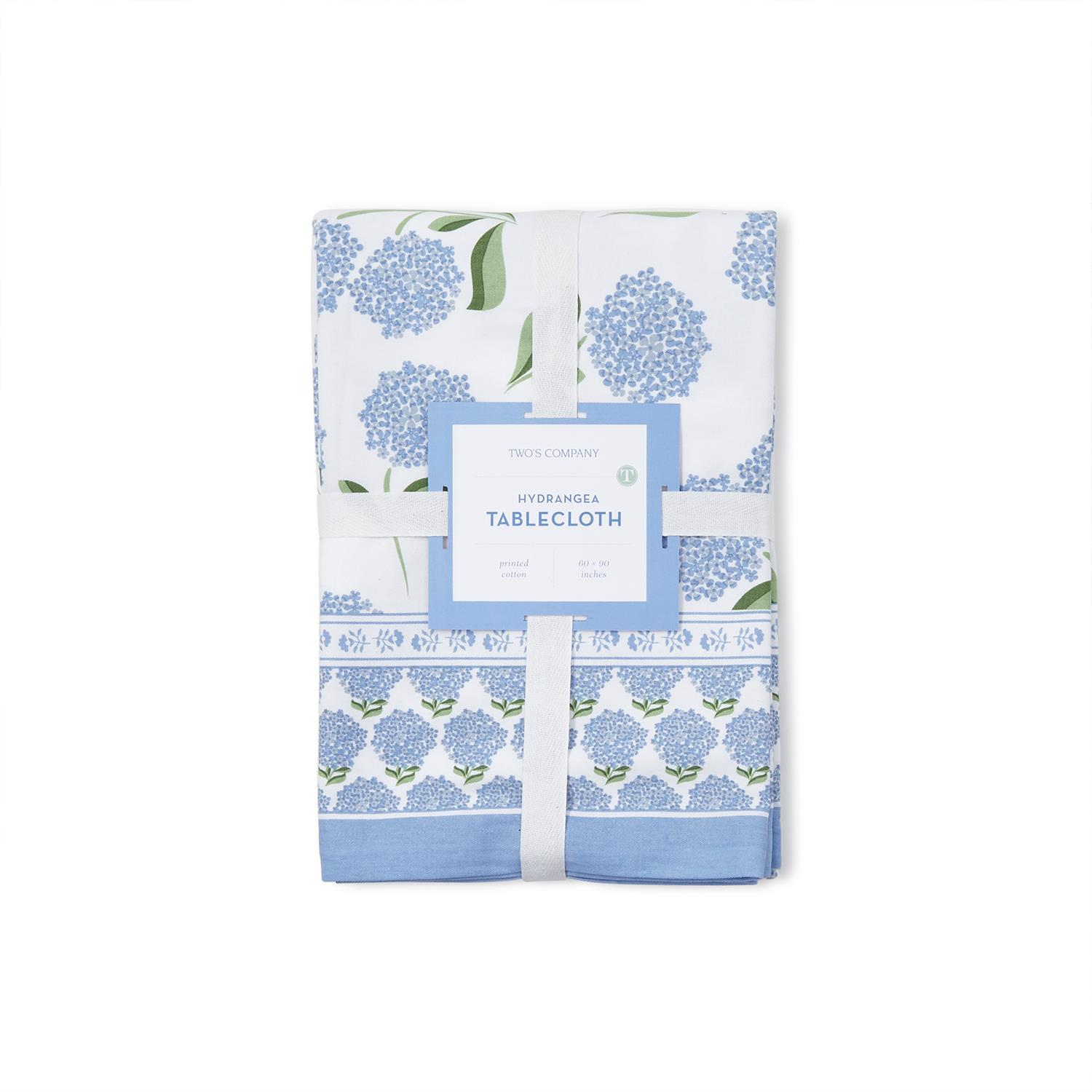 Hydrangea Block Print Tablecloths - Set of 2 - Mellow Monkey