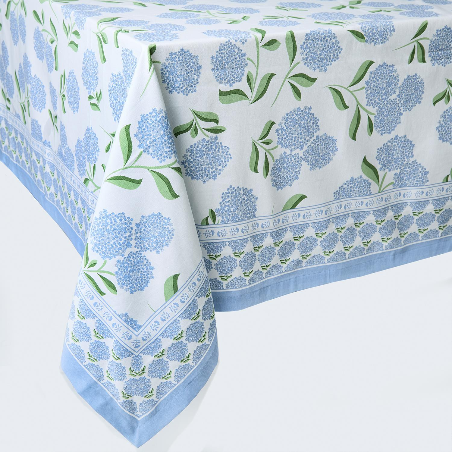 Hydrangea Block Print Tablecloths - Set of 2 - Mellow Monkey