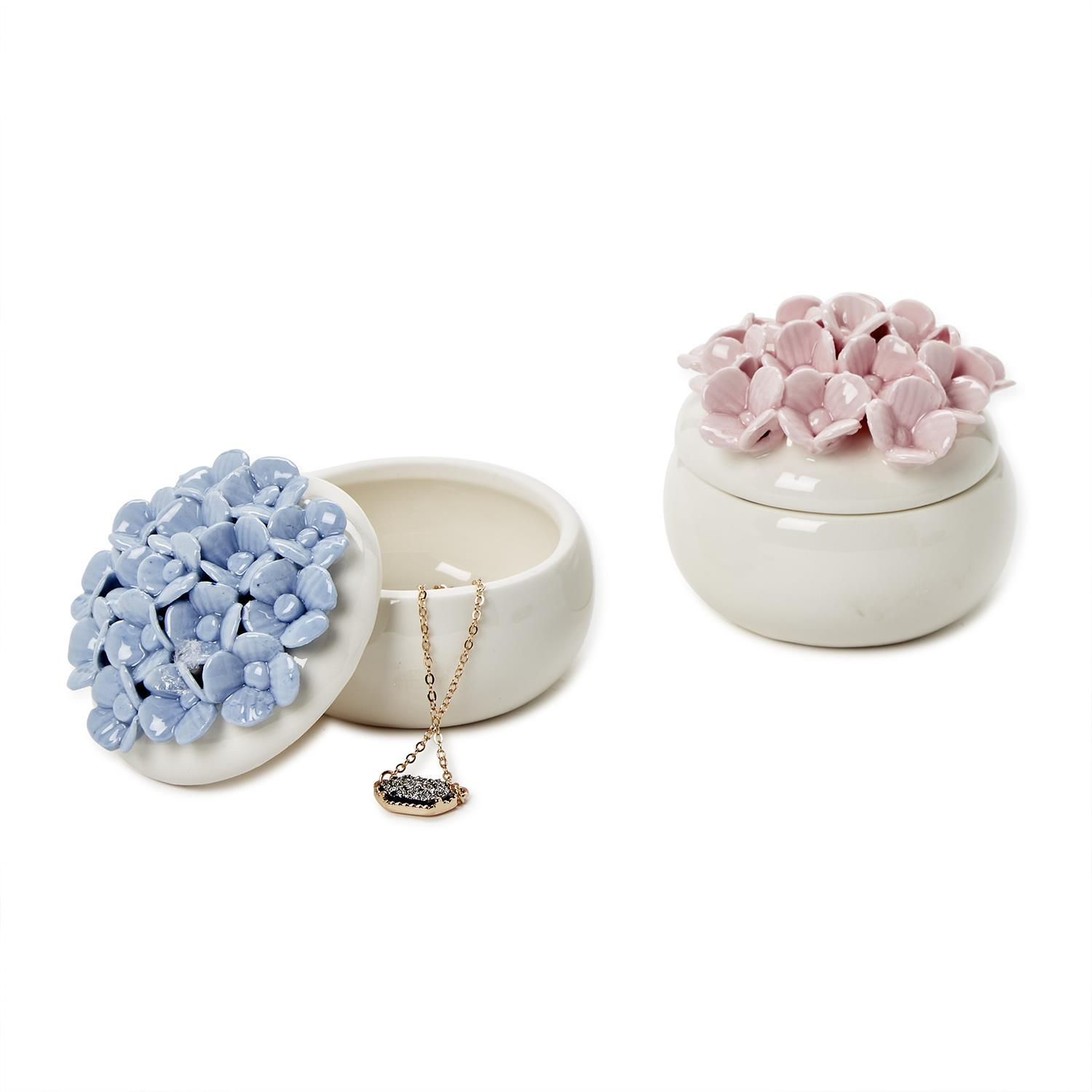 Hydrangea Trinket Jewelry Box with Lid - Mellow Monkey