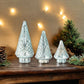 Aquamarine Mercury Glass Embossed Trees - Mellow Monkey