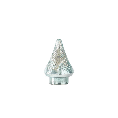 Aquamarine Mercury Glass Embossed Trees - Mellow Monkey