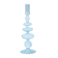 Shades of Blue Hand-Blown Glass Tapered Candleholder - Mellow Monkey