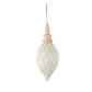 White Distressed Finish Glass Ornament with Wood Top - Mellow Monkey