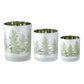 Two-Tone Green Frosted Glass Deer Winter Scene Candle Holder - Mellow Monkey