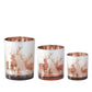 Two-Tone Rose Gold Frosted Glass Deer Winter Scene Candle Holder - Mellow Monkey