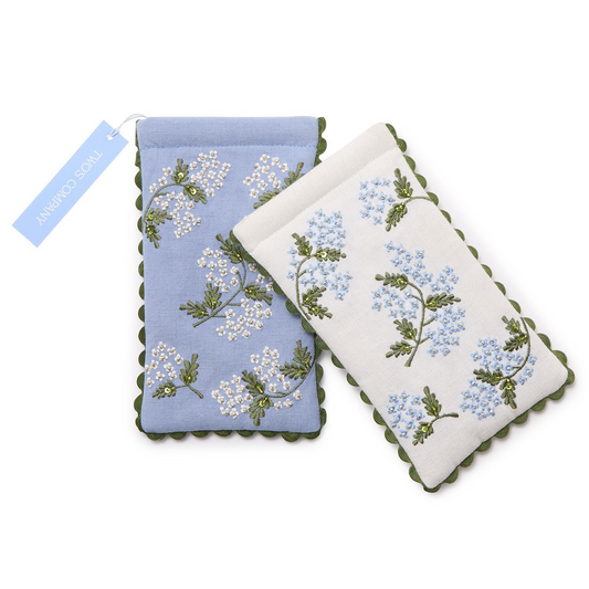 Hydrangea Embroidered Eyeglass Holder - Mellow Monkey