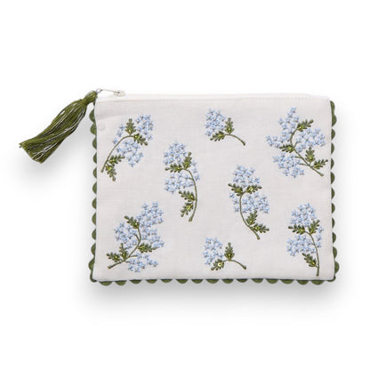 Hydrangea Multipurpose Pouch - White & Blue - Mellow Monkey