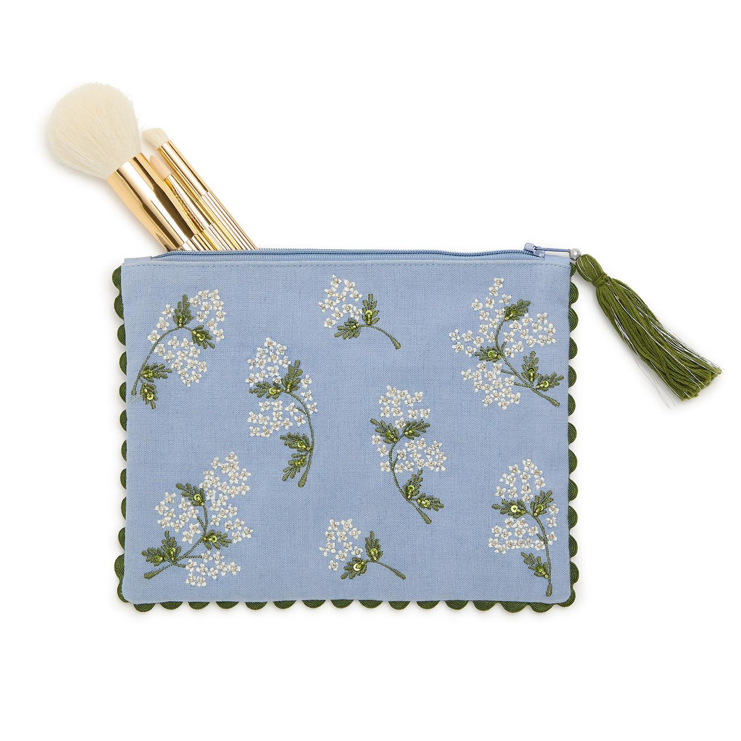 Hydrangea Multipurpose Pouch - White & Blue - Mellow Monkey