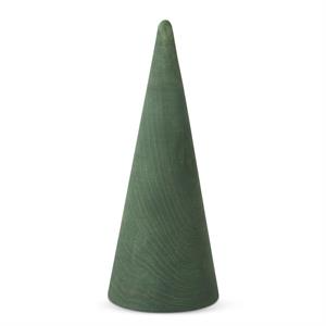 Green Carved Wood Cone Christmas Tree - Mellow Monkey