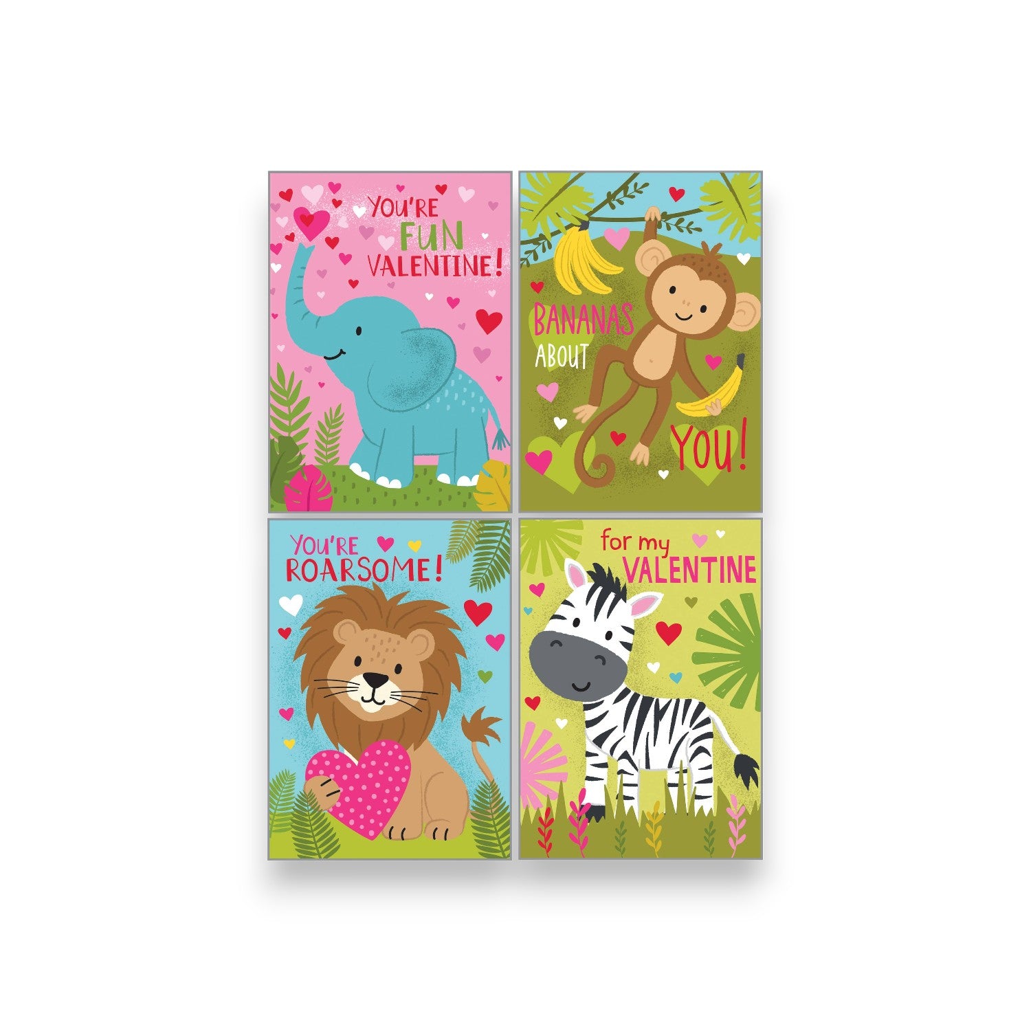 Kids Valentine Pack - Jungle Animals - Mellow Monkey