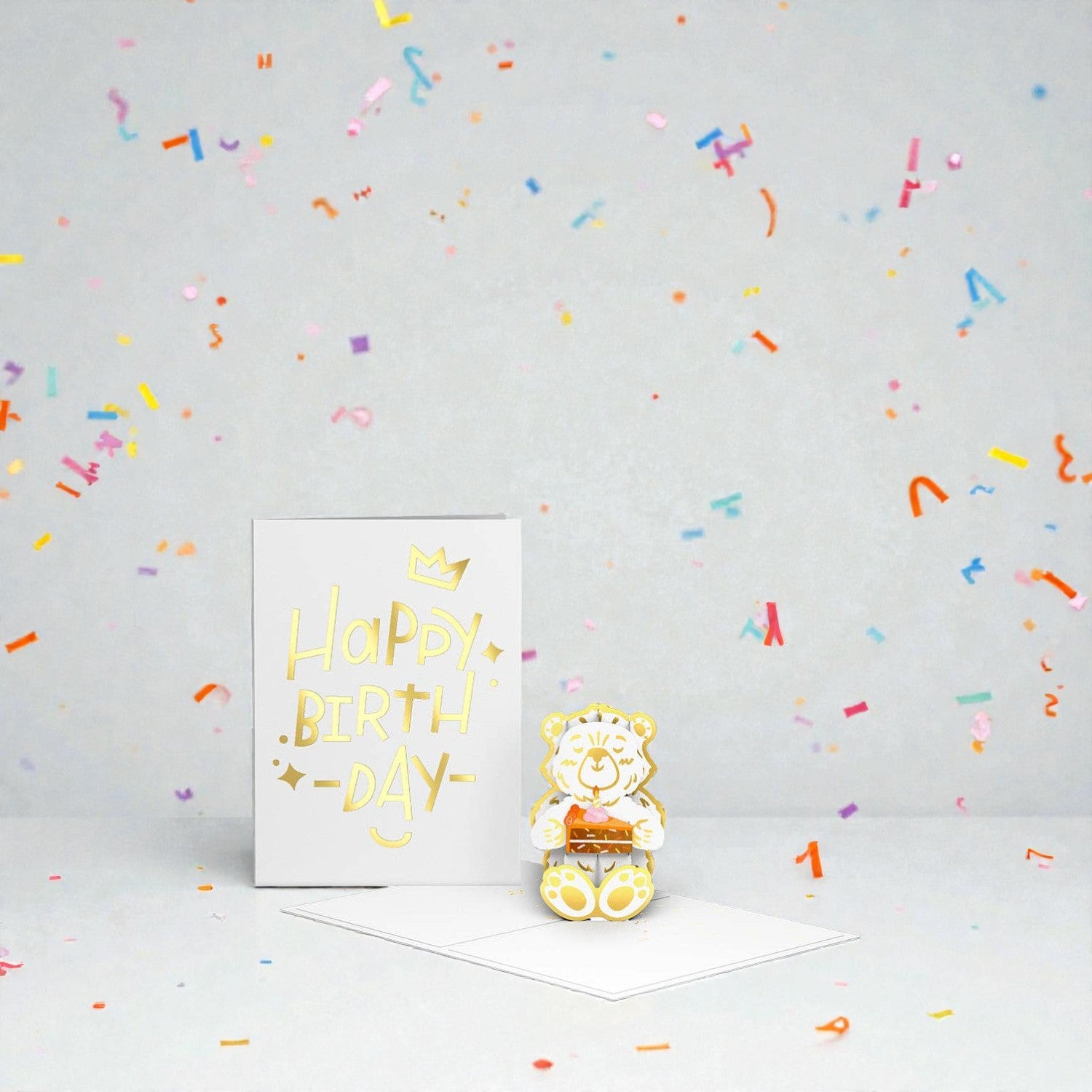 Happy Birthday - Birthday Cake Bear Tinypop Card - Mellow Monkey