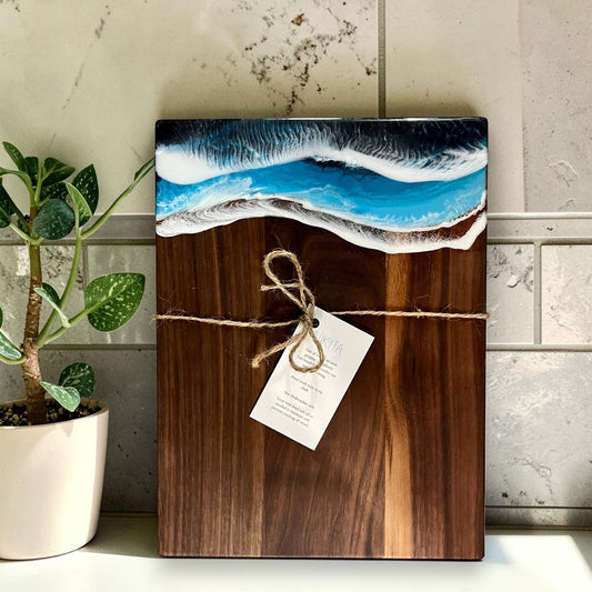 Medium 12 x 9 - Black Walnut Cheese Board - Ocean