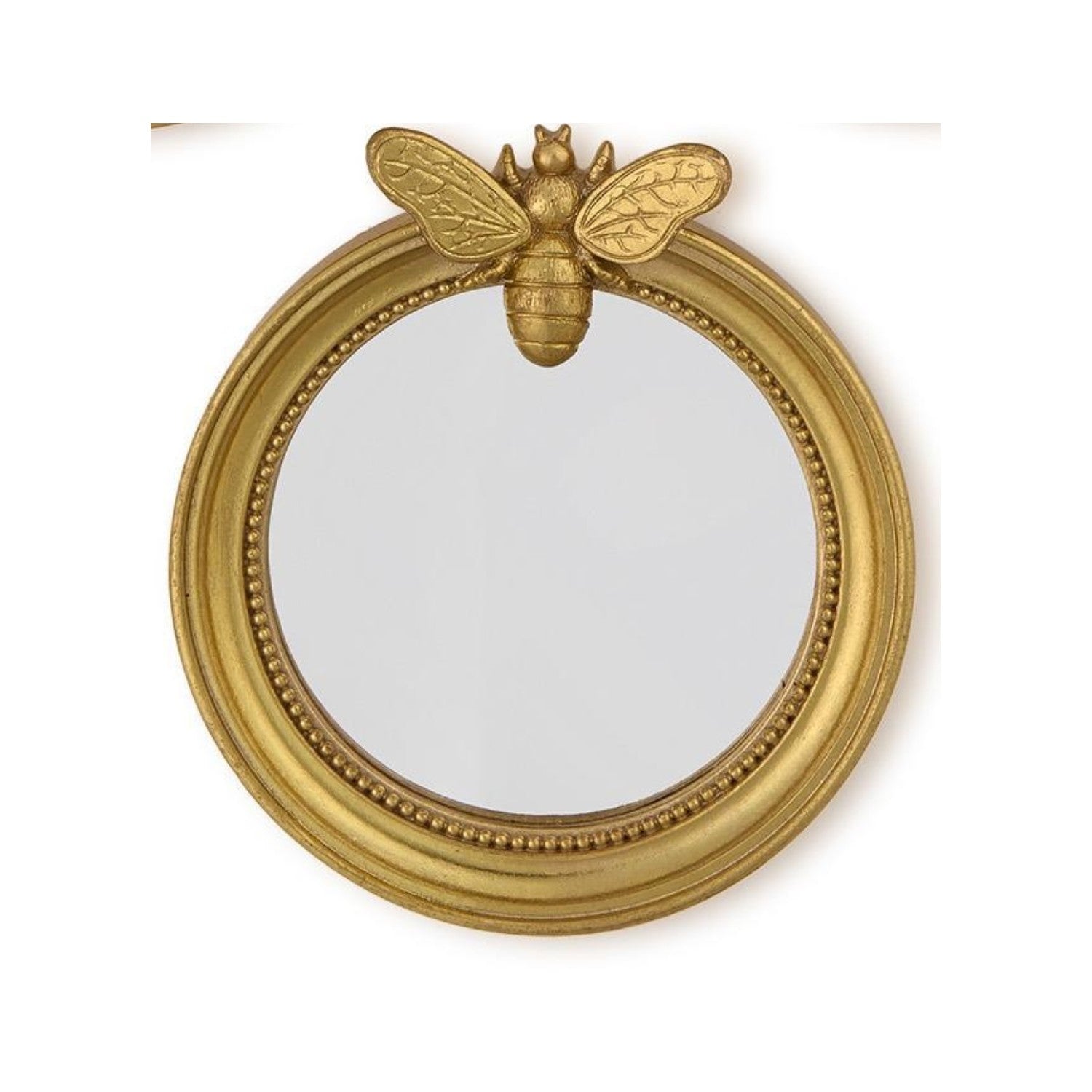 Vintage Round Mirror Trinket Tray - Flora and Fauna - 4-in - Mellow Monkey