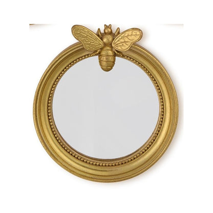 Vintage Round Mirror Trinket Tray - Flora and Fauna - 4-in - Mellow Monkey