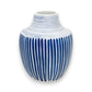 Mini Inca - Handcrafted Porcelain Vase - Blue with White Stripes - 3.5 x 3.5 x 4.3 in - Mellow Monkey