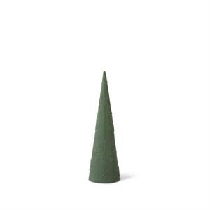 Green Ceramic Cone Christmas Tree with Embossed Snowflakes - Mellow Monkey