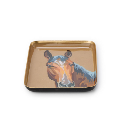 Horse Latitudes Metal Trinket Desk Tray - 6-in - Mellow Monkey