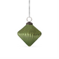 Ribbed Burnt Green Glass Onion Ornament - 3-3/4-in - Mellow Monkey