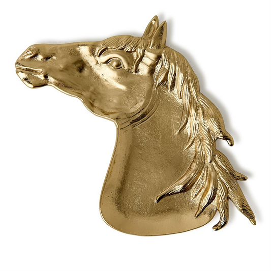 Derby Horse Trinket Desk Tray in Antiqued Brass Finish - 8-in - Mellow Monkey