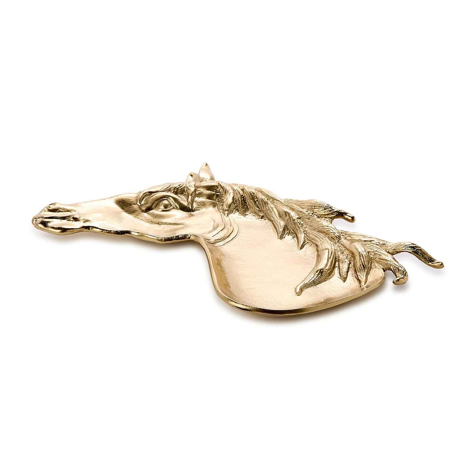 Derby Horse Trinket Desk Tray in Antiqued Brass Finish - 8-in - Mellow Monkey