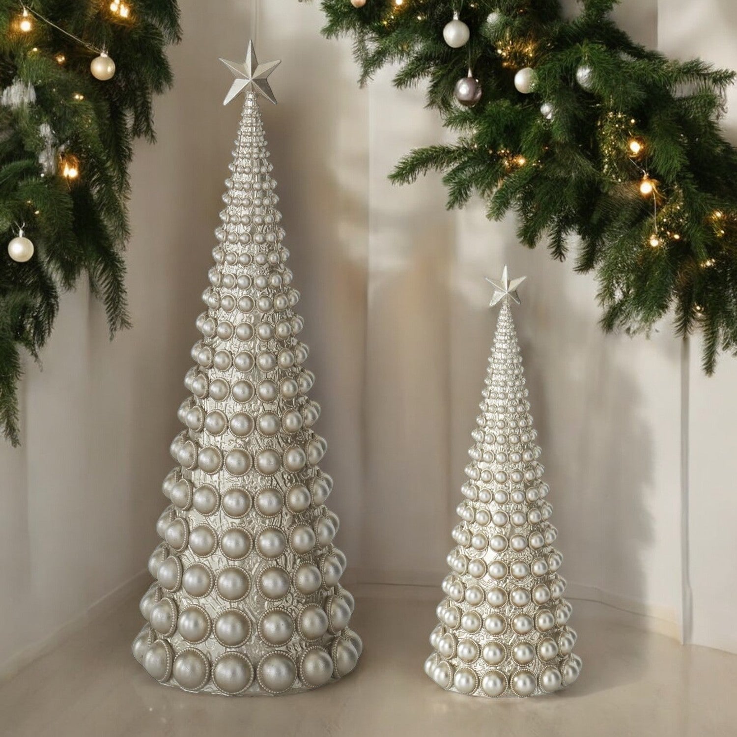 Antique Silver Dot Embellished Christmas Tree – Mellow Monkey