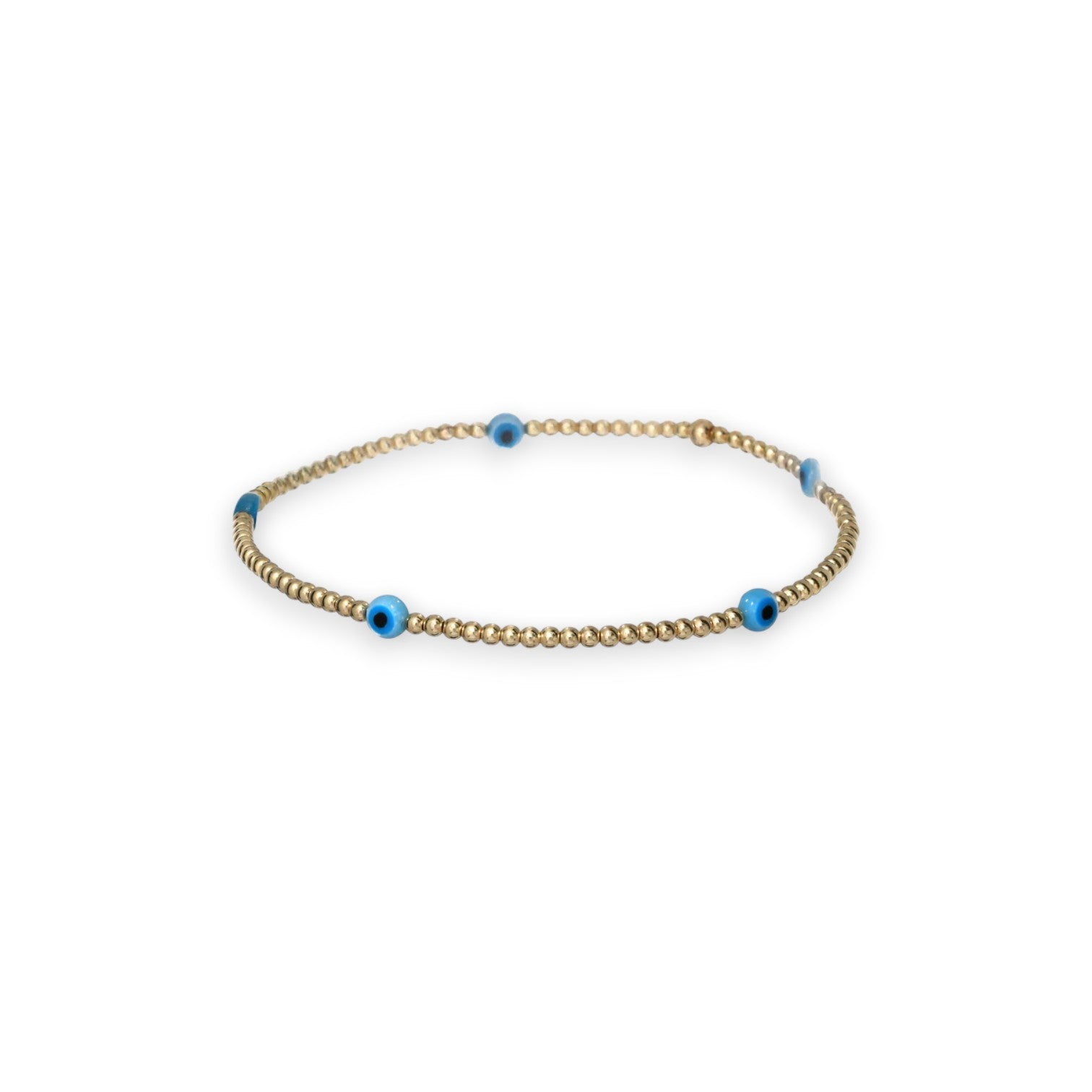 "ISLA" Evil Eye Opal Charm Stretchy Bracelet - Mellow Monkey