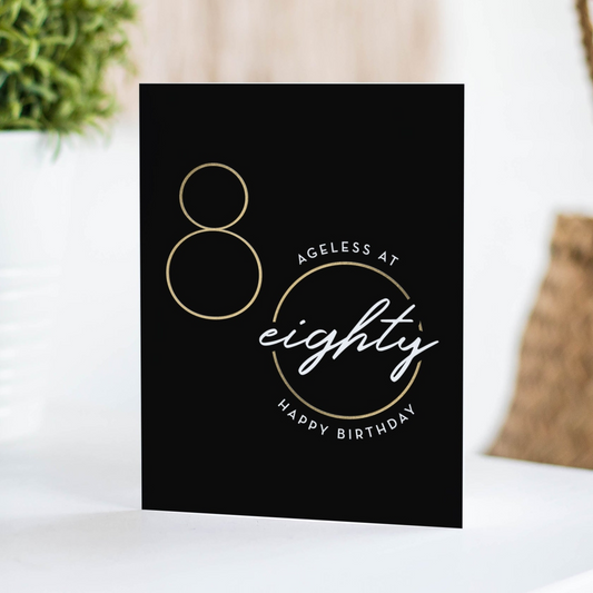 Ageless At 80 Happy Birthday Card – Luxe Gold Foil