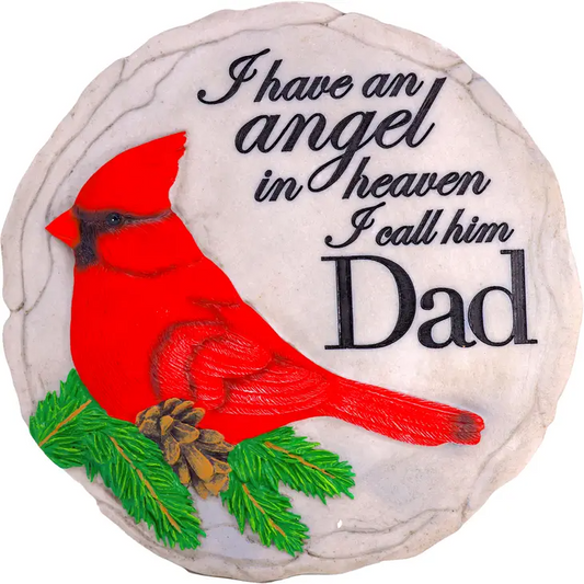 Dad in Heaven Cardinal - Stepping Stone and Wall Plaque - Mellow Monkey
