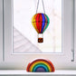 Otis Red Hot Air Balloon Stained Glass Window Panel - 11-in - Mellow Monkey