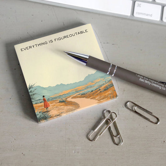 Everything is Figureoutable -  Motivational Sticky Note Pad - Mellow Monkey