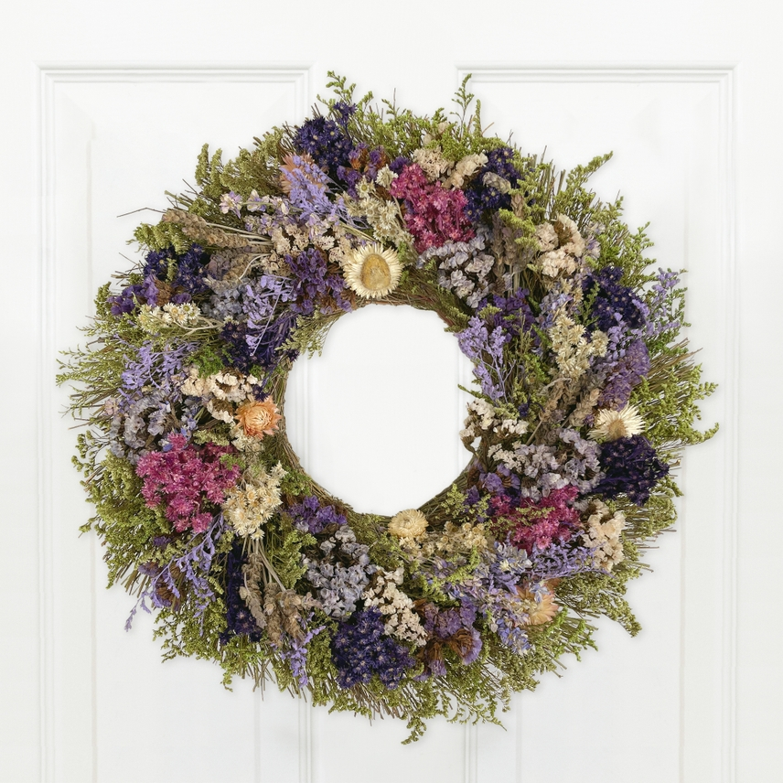 San Anselmo Dried Floral Wreath - 18-in - Mellow Monkey