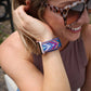Blue Aztec Adjustable Fabric Apple Watch Band: 42/44mm - Mellow Monkey