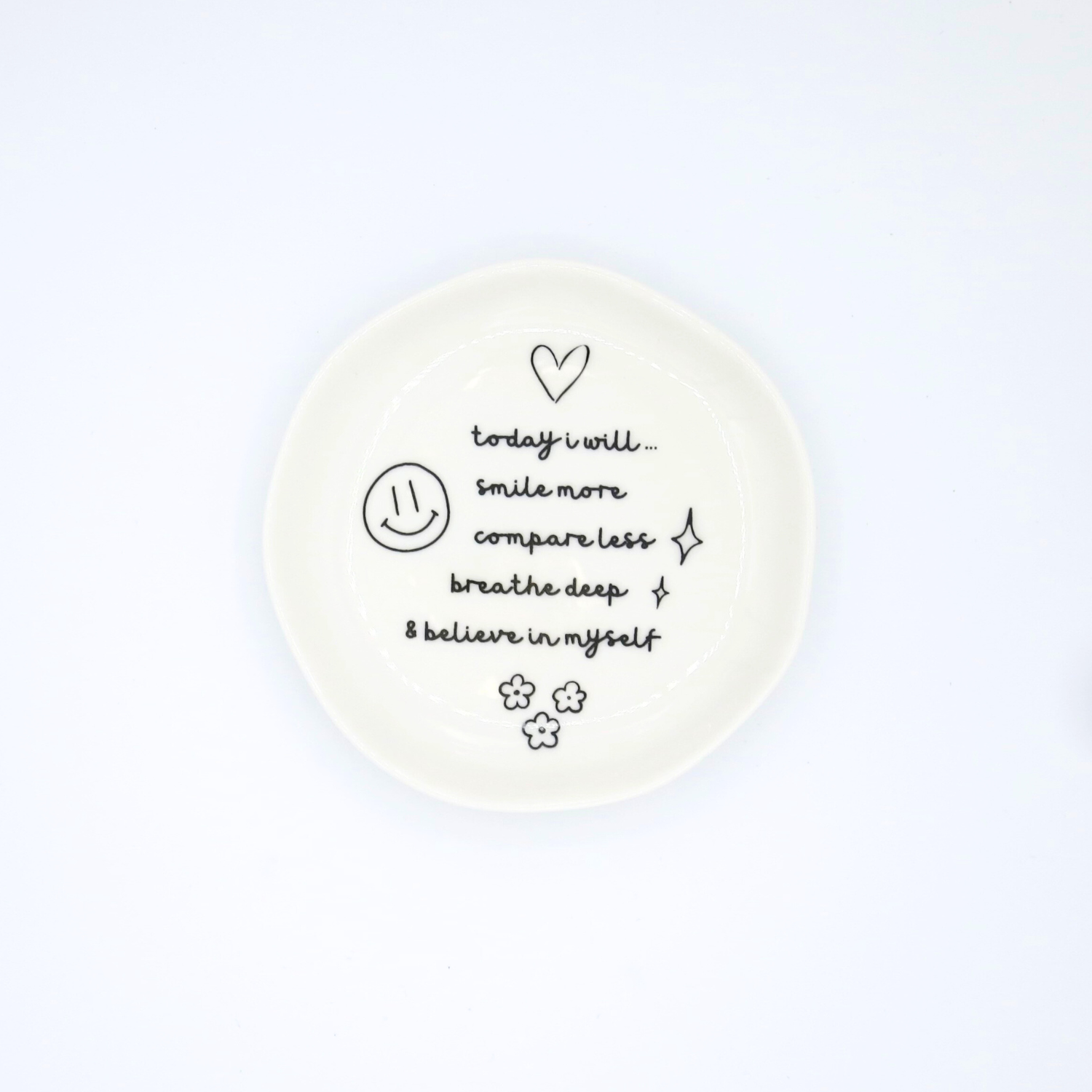Today I Will Smile More - Round Trinket Tray - Mellow Monkey