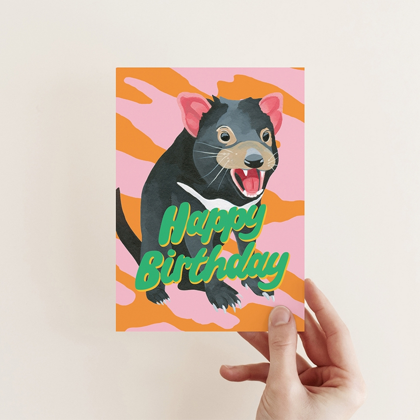 Tasmanian Devil Birthday Greeting Card - Mellow Monkey